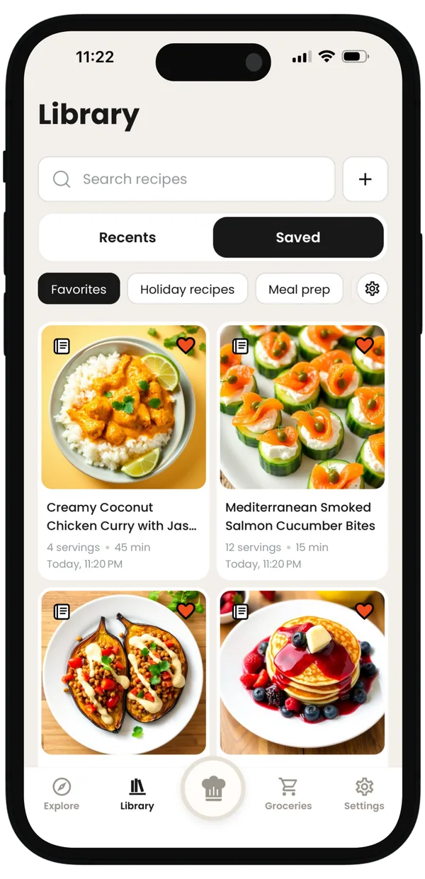 Recipe Organizer App for Saved Recipes and Cookbooks screenshot