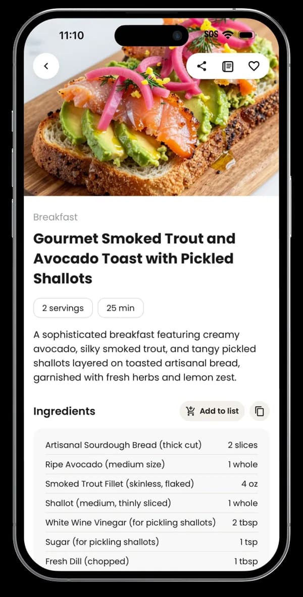 Healthy AI Recipe Generator for Your Goals supporting screenshot